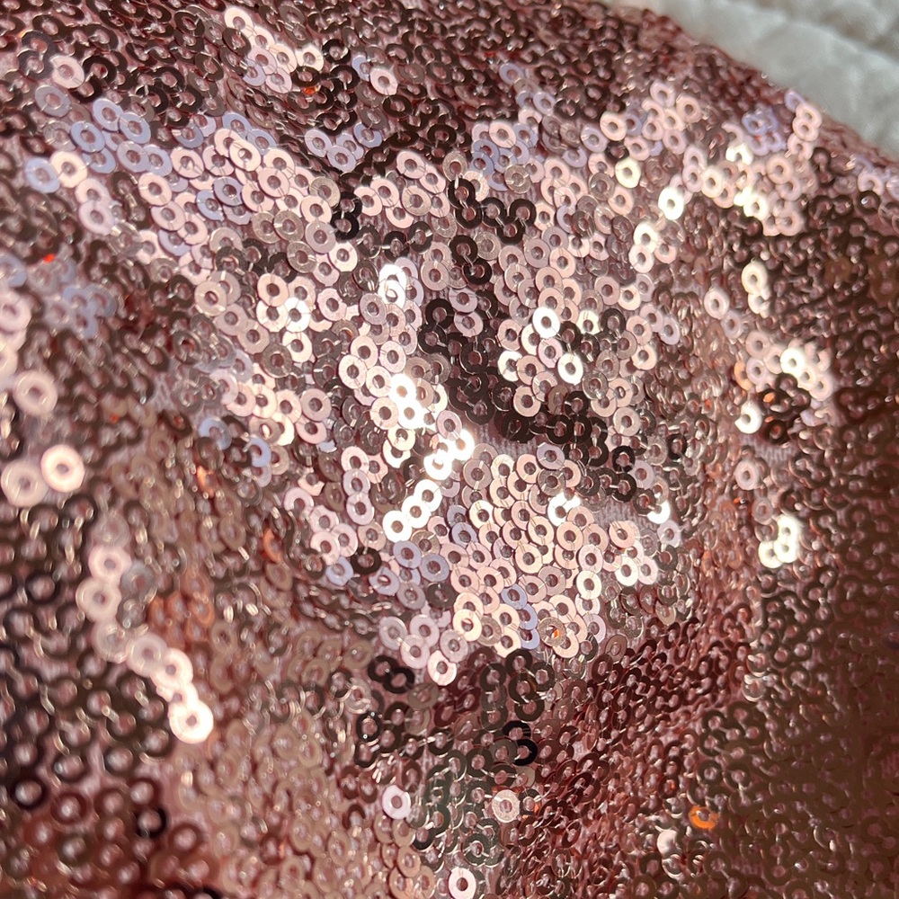 NWT Eloquii Sequin Wrap Long Sleeve Dress Lined Womens 16 Pink Wedding Party - Picture 11 of 17